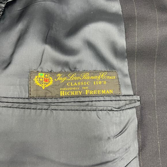 Hickey Freeman Loro Piano Wool Boardroom Blazer Navy Pinstripe - Picture 5 of 8